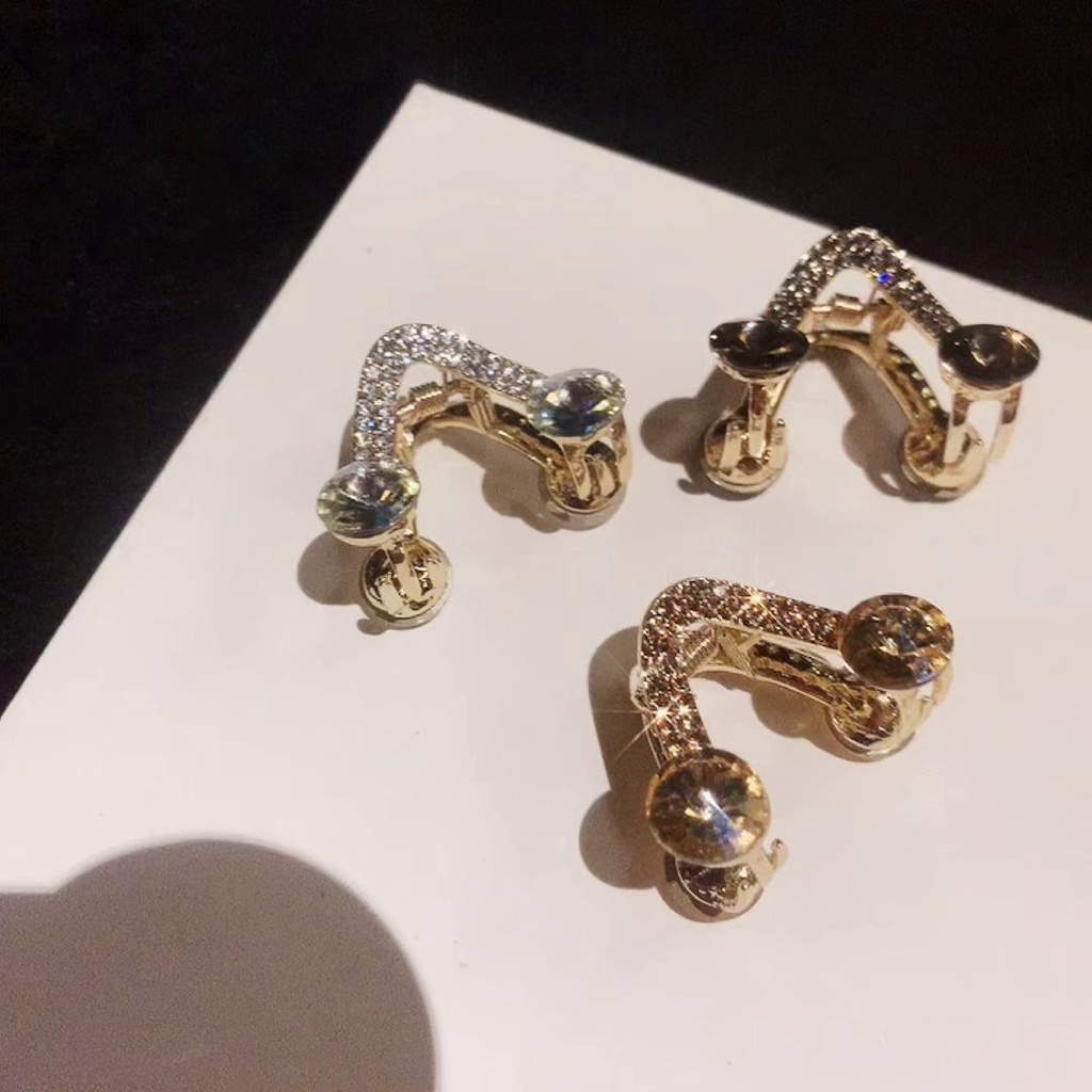Kẹp chữ V nửa đầu đính đá