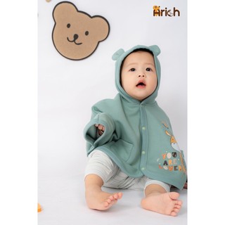 Áo choàng cho bé Arich họa tiết in hươu, áo khoác cánh dơi chống tia uv, mềm mịn