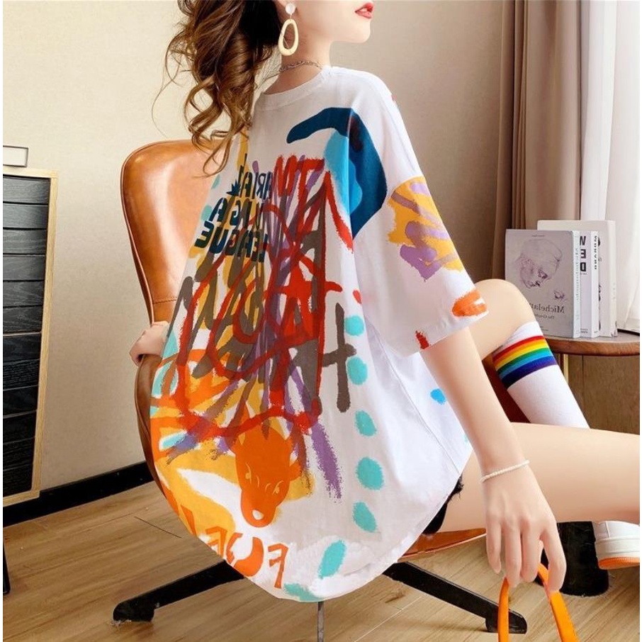 Áo Thun Dáng Rộng Tay Ngắn Thời Trang Mùa Hè 2022 Cho Nữ