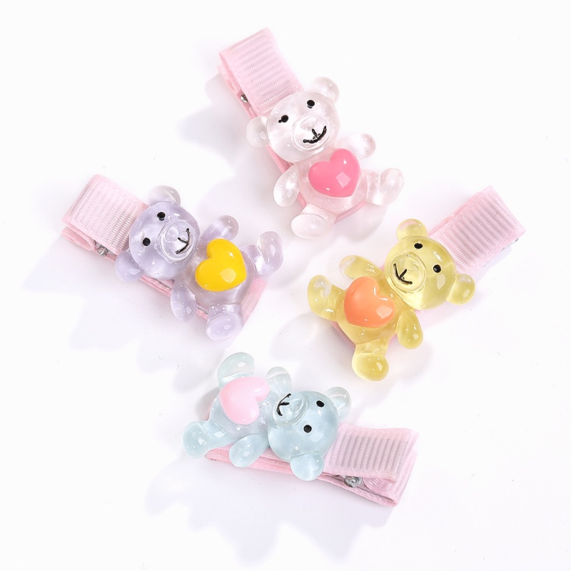 Kẹp Tóc Hình Chú Gấu Hoạt Hình Phong Cách Hàn Quốc Xinh Xắn Cho Bé Gái