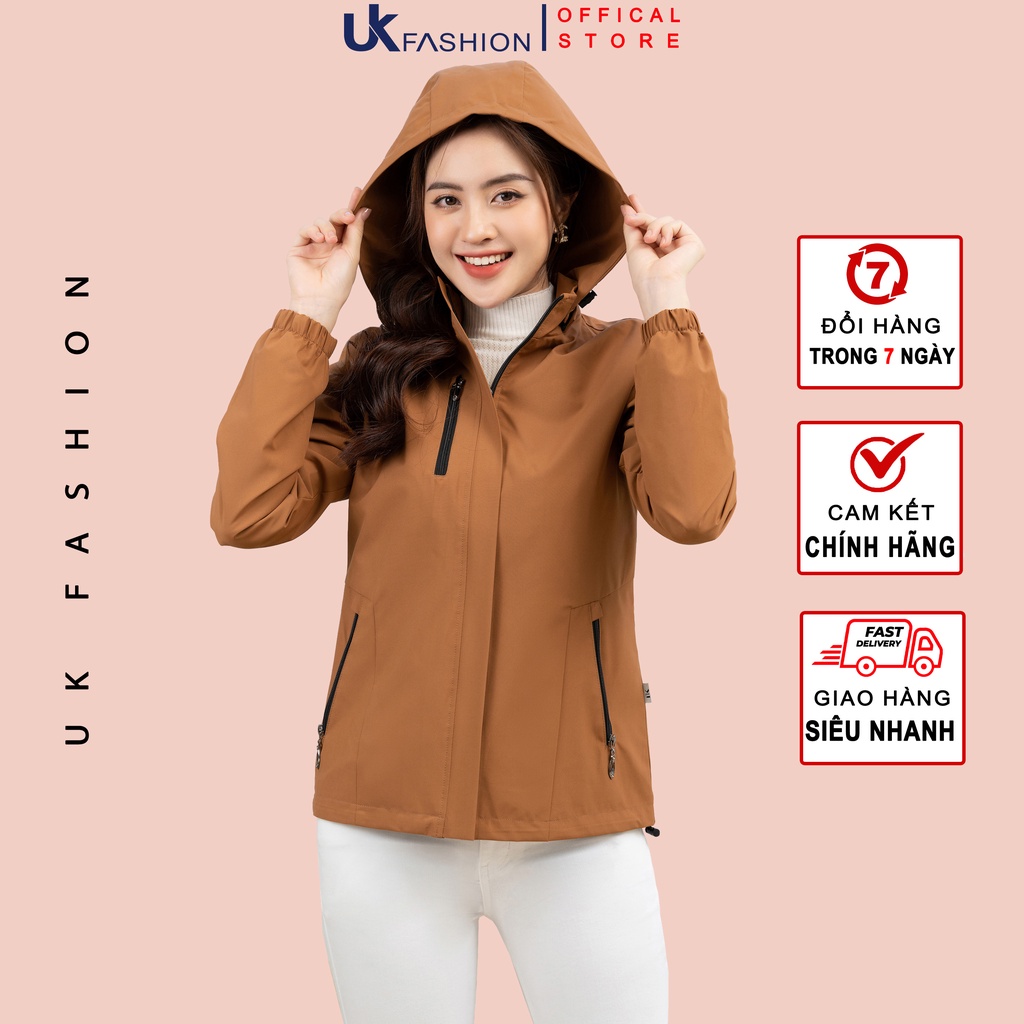 Áo Khoác Gió Nữ Đẹp Cao Cấp 2 Lớp Thêu Tay UK FASHION Chất Liệu Nhập Hàn Không Nhăn, Chống Gió Tuyệt Đối NKAK2209001