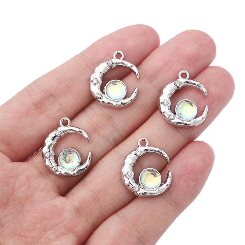 Mặt Dây Chuyền Hình Trăng / Sao / Nơ Bằng Hợp Kim Mạ Điện Thủ Công diy