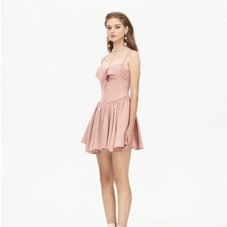 Váy hai dây corset lụa (Trắng/Hồng)_Charlee_PLUMBUM