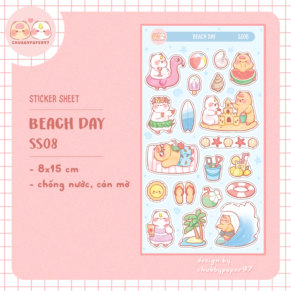 Sticker / hình dán BEACH DAY | SS08 | chubbypaper97