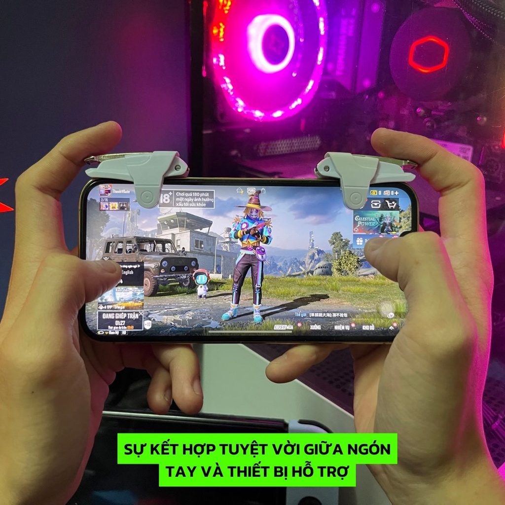 Nút bắn Pubg Mobile chơi game siêu nhạy mô phỏng phi thuyền Z1  tay cầm chơi game điện thoại pubg ros freefire Meraki SG
