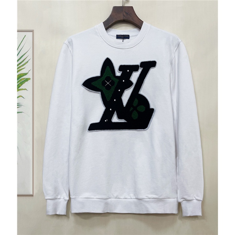 Áo Sweater Cotton Tay Dài Cổ Tròn Thêu Logo Chữ Thời Trang Thu Đông Hàng Mới Dành Cho Nam Size S-4XL L0uis Vu1tt