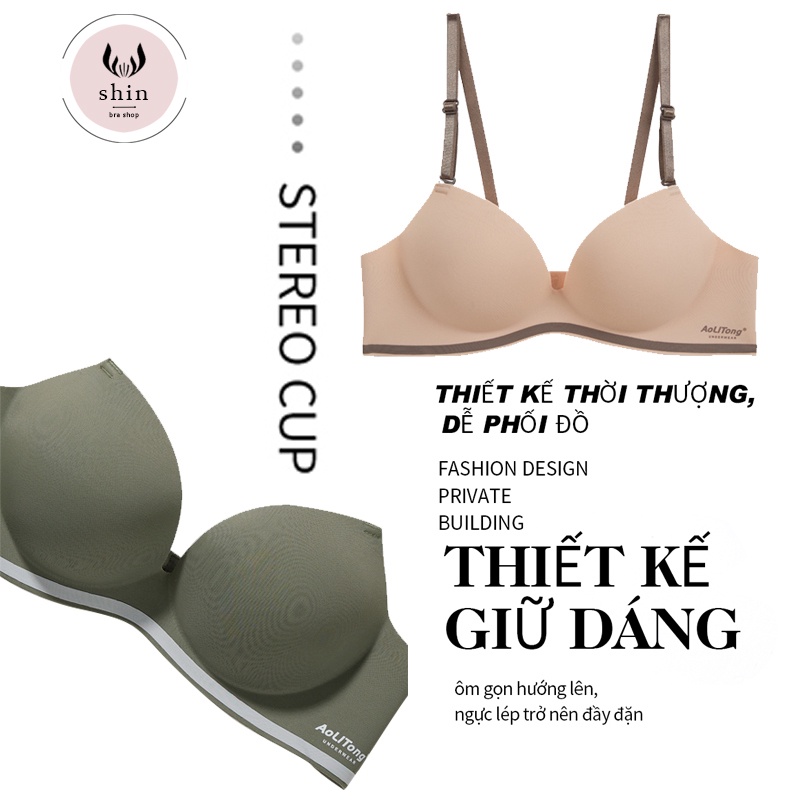 Aó lót nữ không gọng tụ tập gom lại nâng ngực liền mạch một dải ,mặt cúp trơn bóng 2030