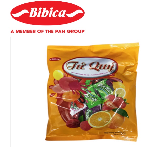 Combo 3 Kẹo Cứng Tứ Quý Bibica 70g