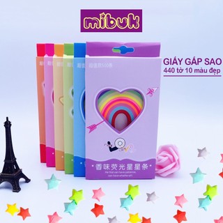 Giấy gấp sao 10 màu nổi bật 440 tờ xếp sao đẹp