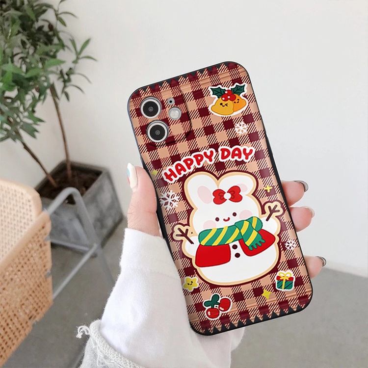 Ốp lưng iphone cạnh vuông vỏ kẹo gấu thỏ noel bảo vệ cam cho 6/6splus/7/7plus/8/8plus/x/xr/xs/11/12/13/14/pro/max/plus/