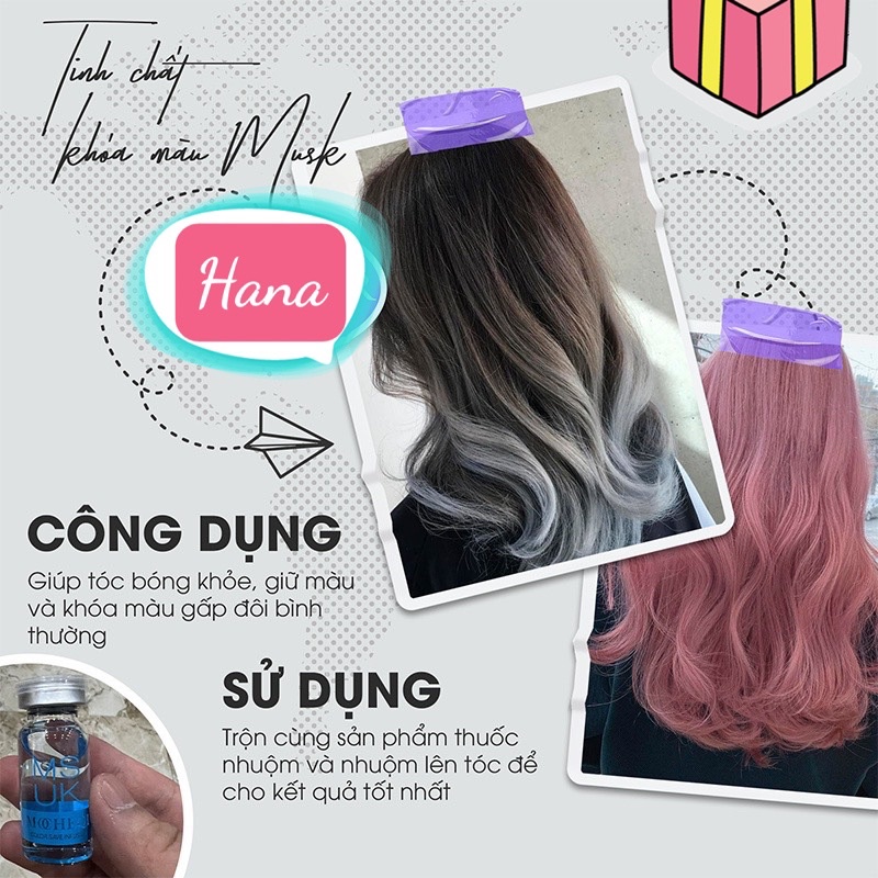 Tinh Chất Khoá Màu MUSK, Giữ Màu Cho Tóc, Chắc Khoẻ, Bóng Mượt, Mềm Mại, Dưỡng Tóc | Hanahair, Hanahairs