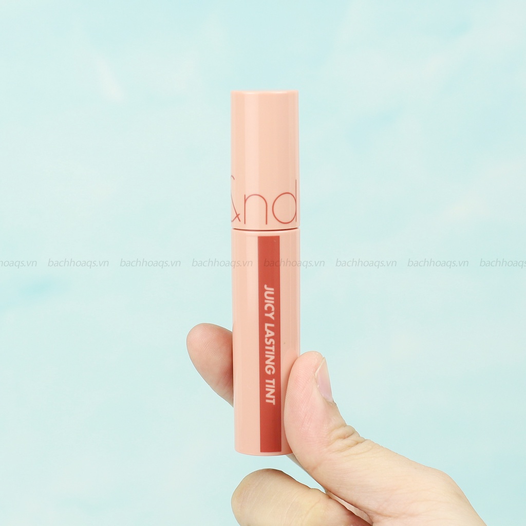 Son tint bóng căng mọng môi siêu lì lâu trôi Romand Juicy Lasting Tint màu 23 đỏ hồng đất Nucadamia Mẫu Mới