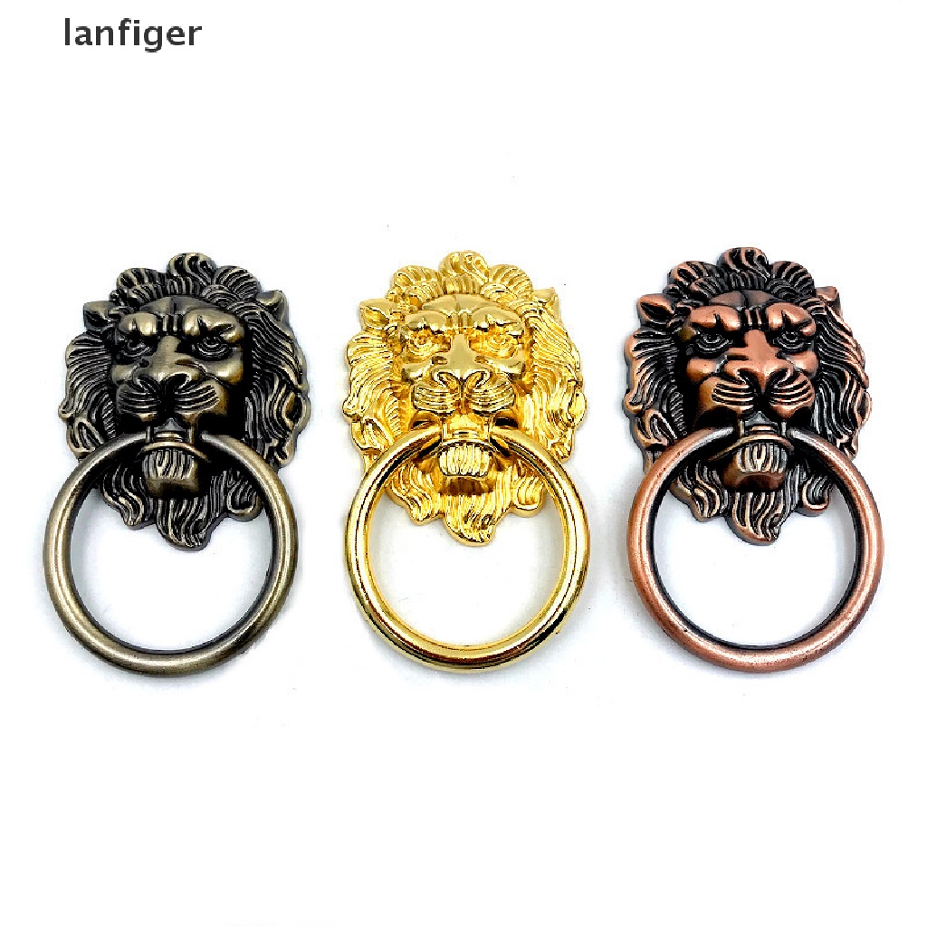 Lanf Tay Nắm Cửa Tủ / Ngăn Kéo Tủ Hình Đầu Sư Tử Bằng Đồng Cổ Điển Mới
