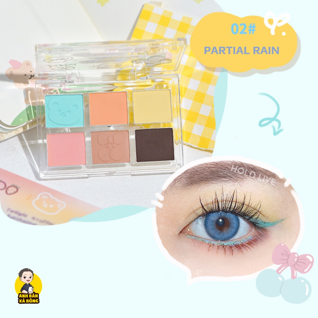 Bảng Phấn Mắt 06 Ô Màu Nhũ Lì HOLD LIVE 6-Color Twilight Graffiti Eyeshadow Palette HL593