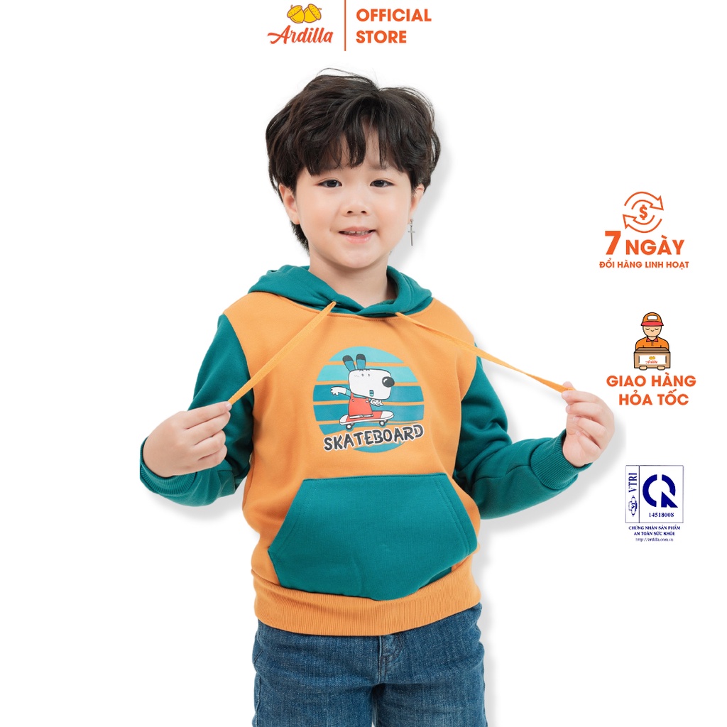 Áo Hoodie Cho Bé Trai ARDILLA Chất Nỉ Cào Bông Dày Dặn In Hình Hitdog Ngộ Nghĩnh KA3900HD