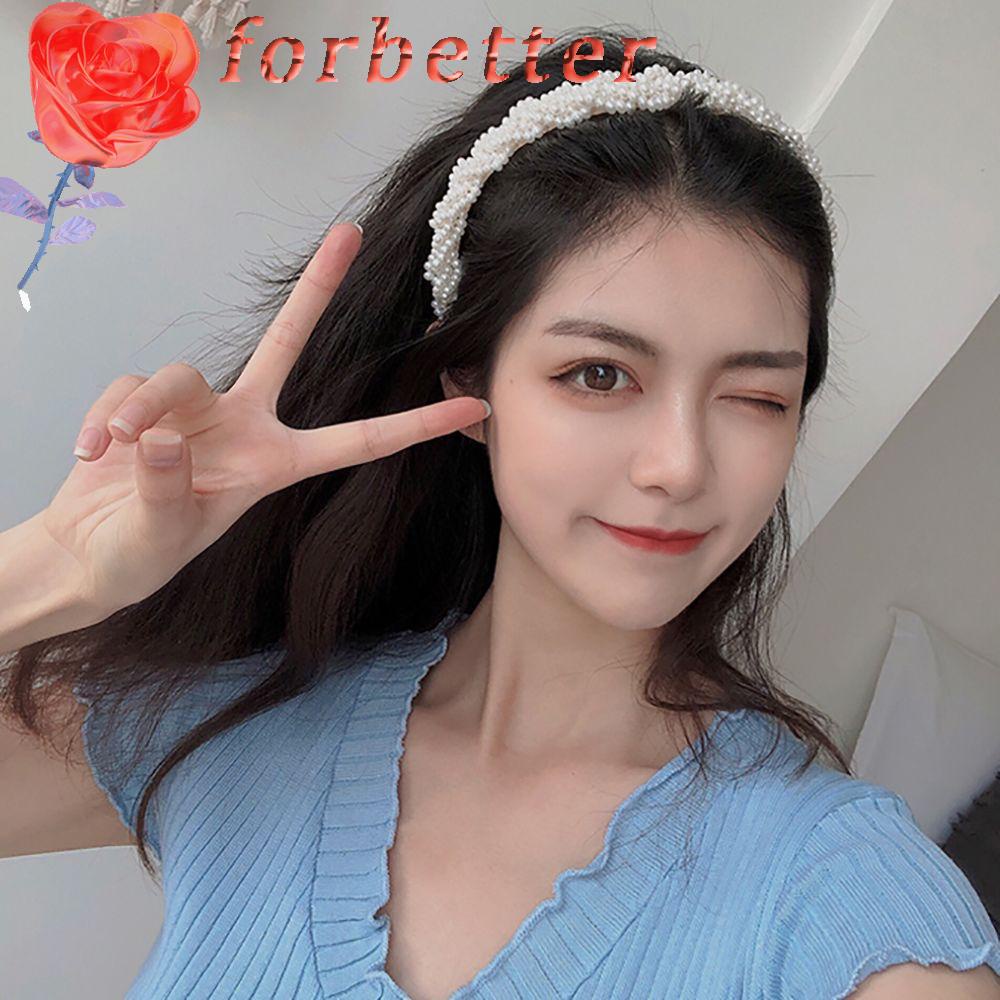 Băng Đô Cài Tóc Dạng Xoắn Đính Ngọc Trai Nhân Tạo Ba Lớp Sang Trọng Thanh Lịch Phong Cách Hàn Quốc Dành Cho Nữ