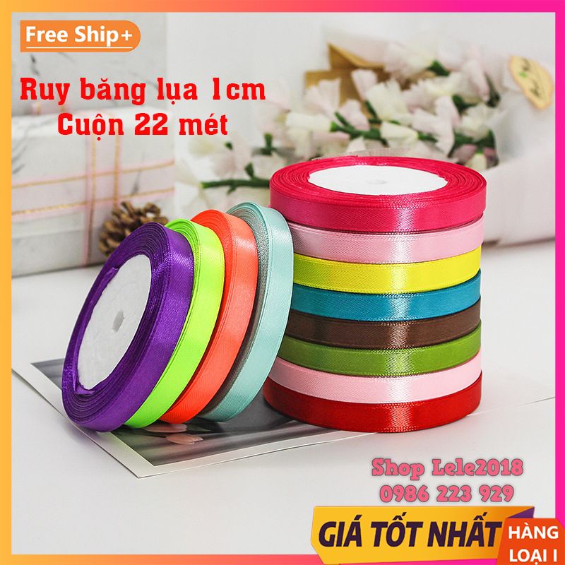 Ruy băng luạ satin loại đẹp ❤️ size 1cm ❤️ cuộn 22m