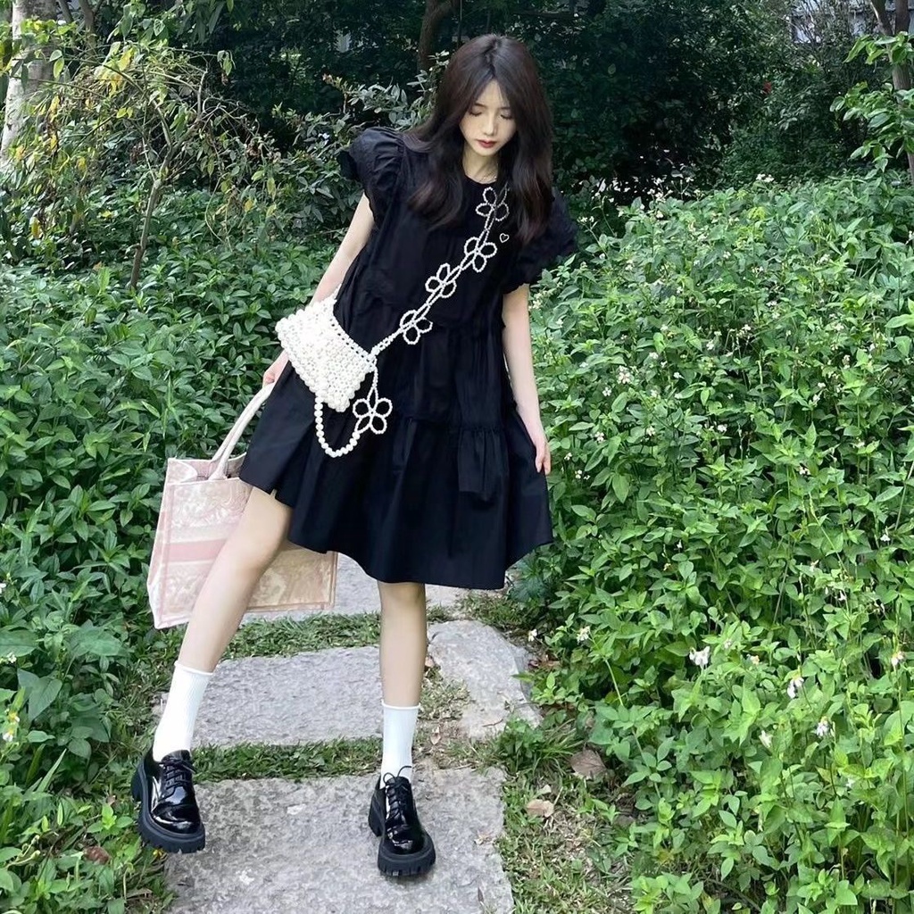 💞 Váy trắng  đầm babydoll Đầm Búp Bê Màu Trắng Dễ Thương Thời Trang Mùa Hè