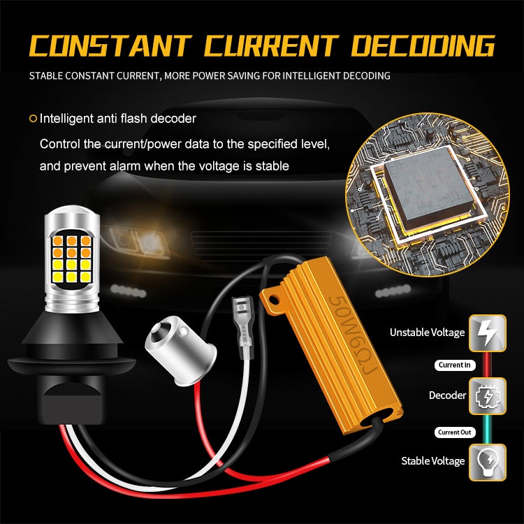 Bộ 2 Đèn Tín Hiệu Ban Ngày BA15S 1156 p21w BAU15S PY21W T20 W21W 7440 30LED