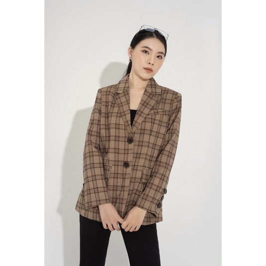 Áo vest hoạ tiết kẻ Isipi (Doris Blazer)