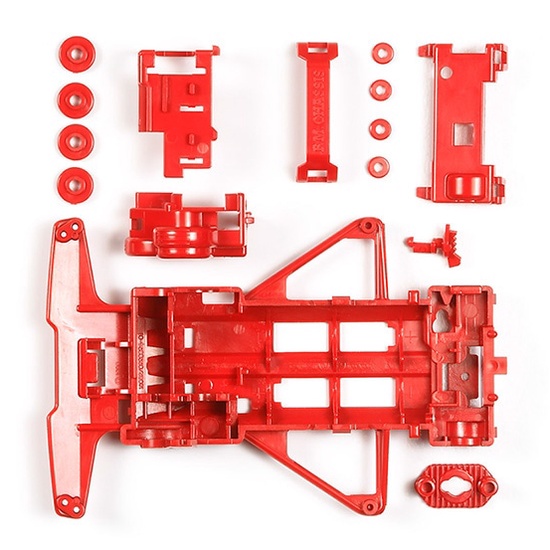 95243 Phụ Kiện mô hình xe đua lắp ráp Mini 4WD FM REINFORCED CHASSIS (RED)