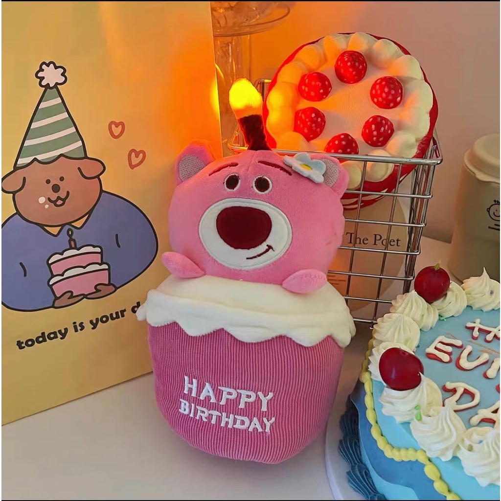 Búp Bê Nhồi Bông Hình Bánh Kem Sinh Nhật Dễ Thương