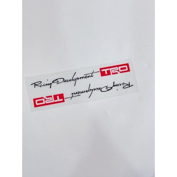 Tem dán chữ TRD đỏ đen in trong suốt trang trí xe máy, oto có sẵn keo phía sau