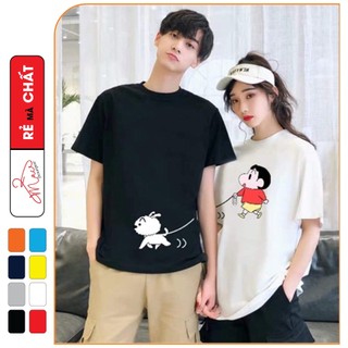[Mã BMLT35 giảm đến 35K đơn 99K] Áo thun cộc tay đôi unisex nam nữ ngộ nghĩnh cotton thái - MAC boutique