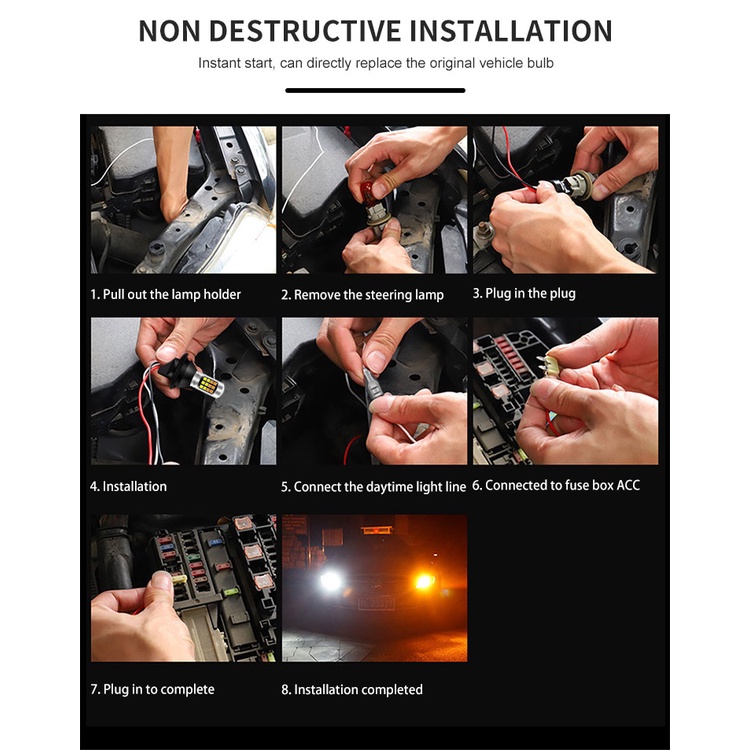 Bộ 2 Đèn Tín Hiệu Ban Ngày BA15S 1156 p21w BAU15S PY21W T20 W21W 7440 30LED