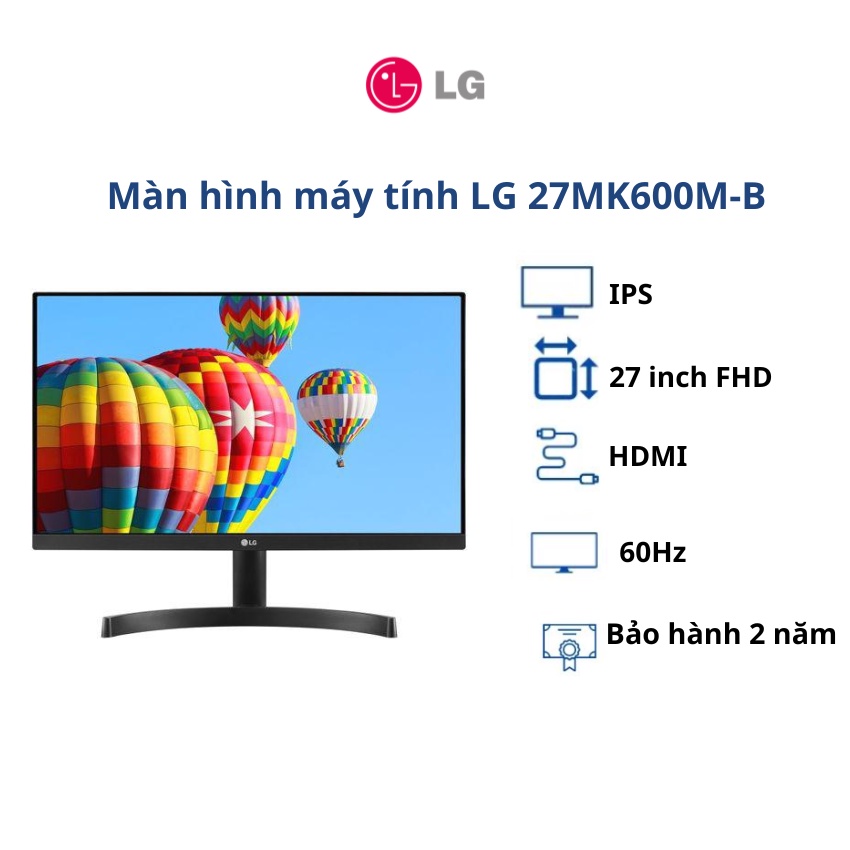 Màn hình LG 27MK600M-B/ 27 inch FHD/ IPS/ 2Yrs