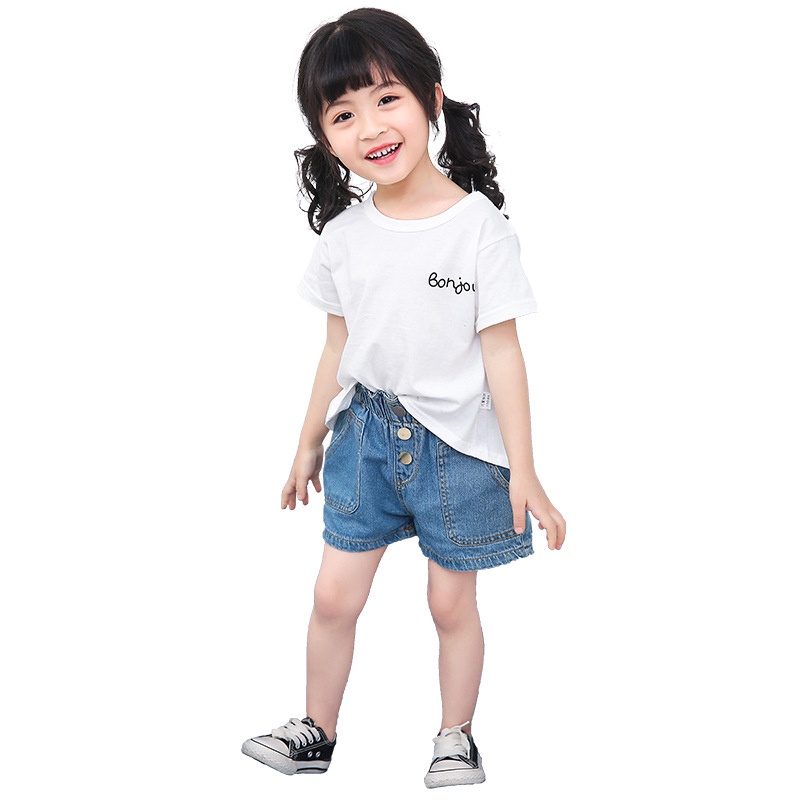 Áo Thun Mùa Hè Phong Cách Mới Cho Bé Gái Aku