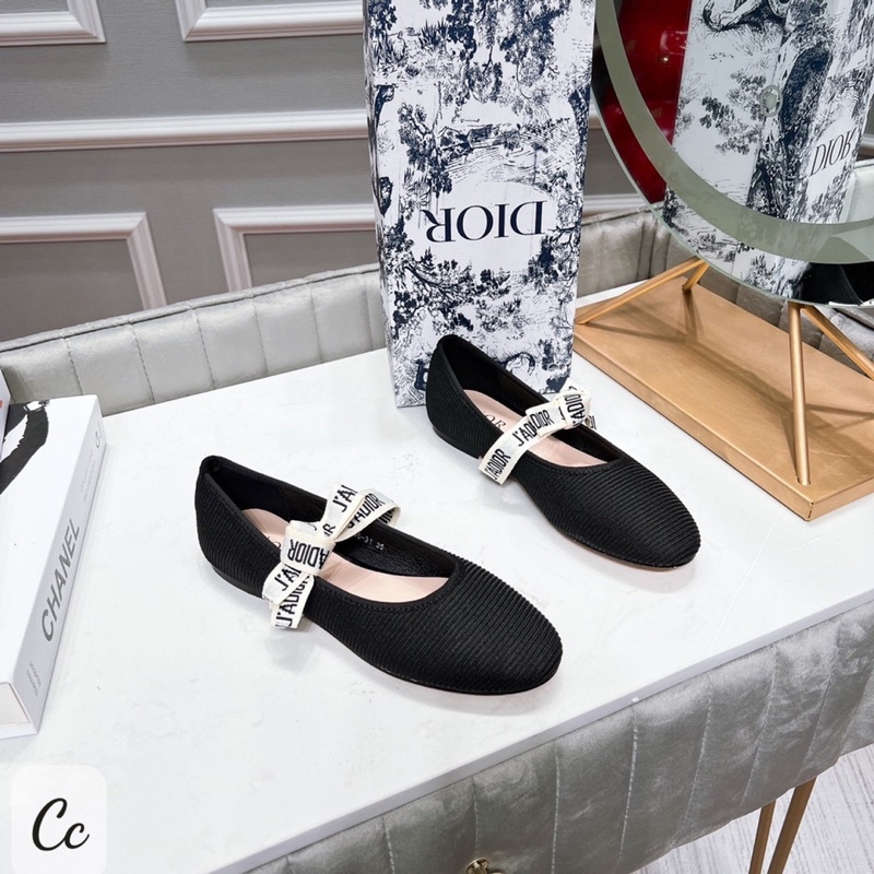 Giầy Bệt Nơ Dior Gân Full Size 35-39  -  By Anh Dinh Phuong