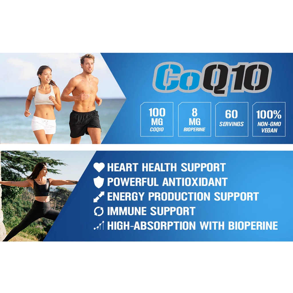 Evlution EVL COQ10 Viên Uống Bồi Bổ Sức Khỏe Tim Mạch, Giảm Cholesterol Trong Máu