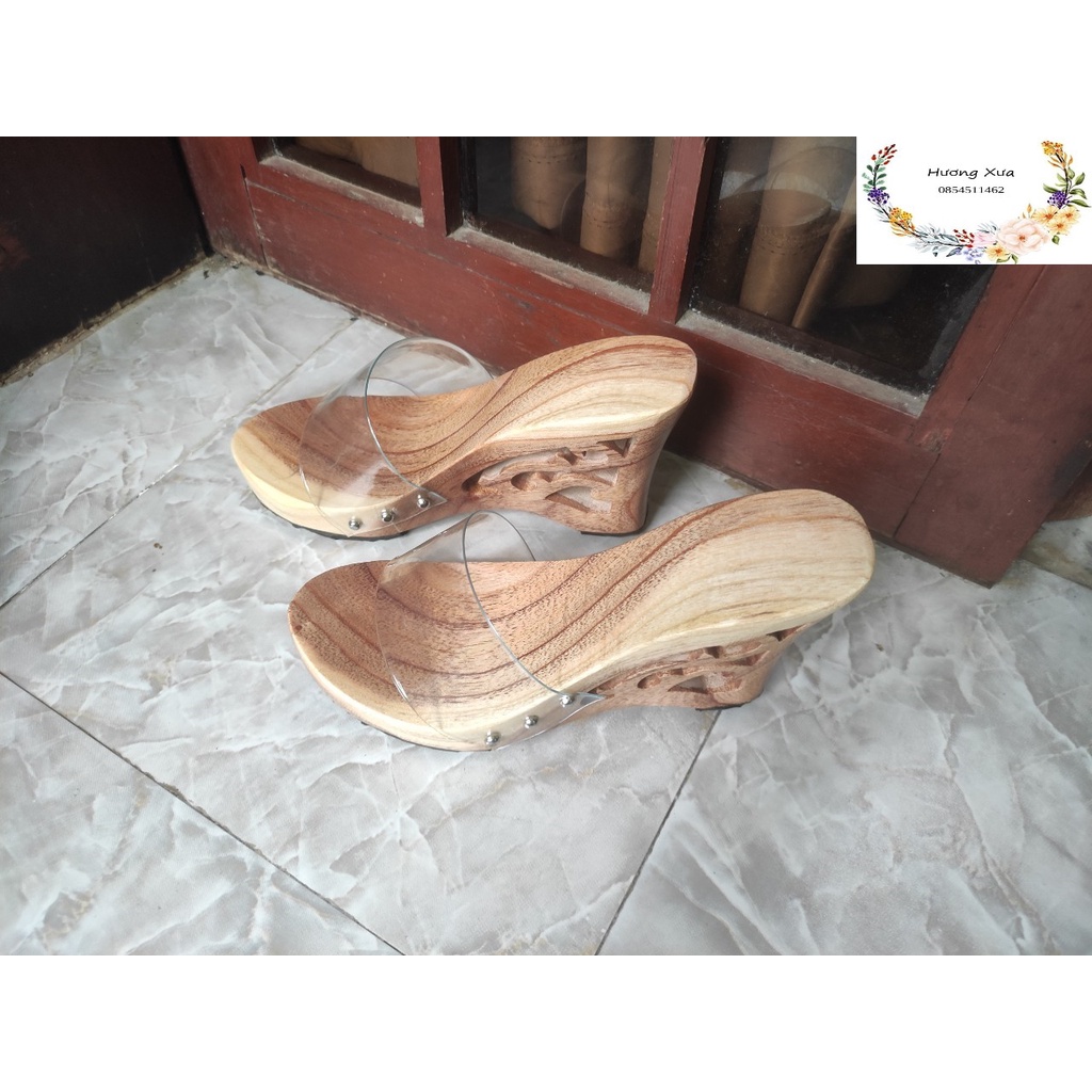 Guốc gỗ Guốc mộc đế xuồng cao 10 phân