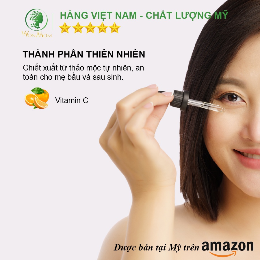 [ Giảm 35K - Đơn 339K ] Serum Vitamin C Giúp Trắng Hồng, Tái Tạo Da Mặt Wonmom 20ml