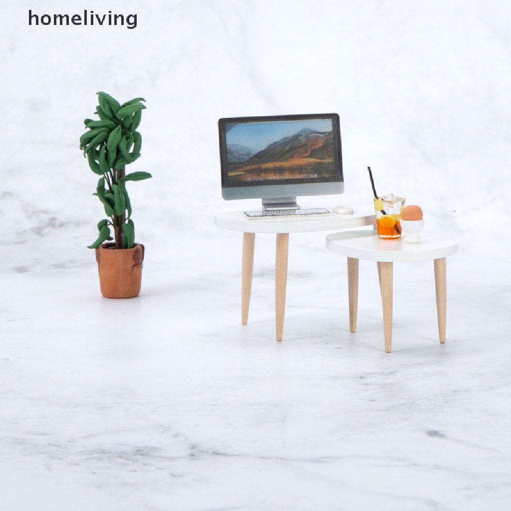 1 Set Mô Hình Bàn Máy Tính Tam Giác Trang Trí Nhà Búp Bê Tỉ Lệ 1: 12