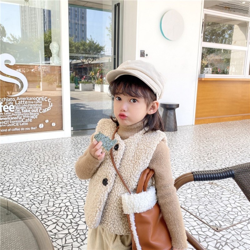 Áo Ghi Lê Lông Cừu Dày Màu Trơn Giữ Ấm Dành Cho Bé Trai Và Bé Gái