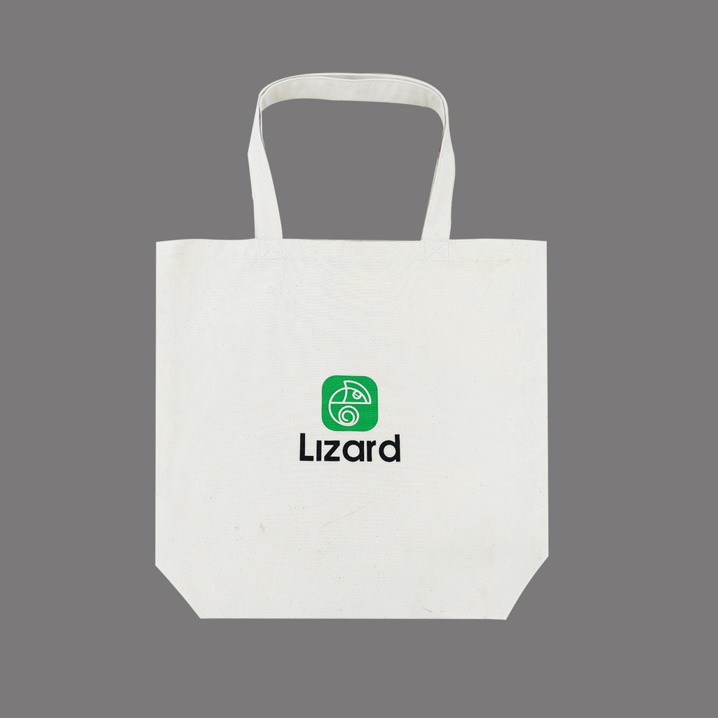 Túi Tote Canvas Lizard Phong Cách Hàn Quốc Có Khóa Cài