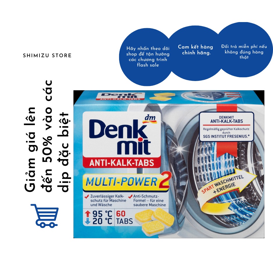 Viên lẻ tẩy lồng máy giặt Denkmit của Đức 💝💝💝 Shimizu store