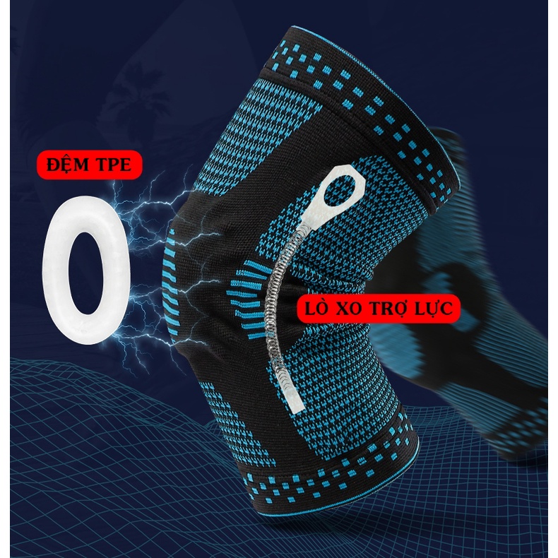 Băng Bảo Vệ Đầu Gối BG/07 Bó Gối Thể Thao Tránh Chấn Thương Khi Chơi Bóng Rổ Bóng Đá Tập Gym Cầu Lông Chạy Bộ Tennis