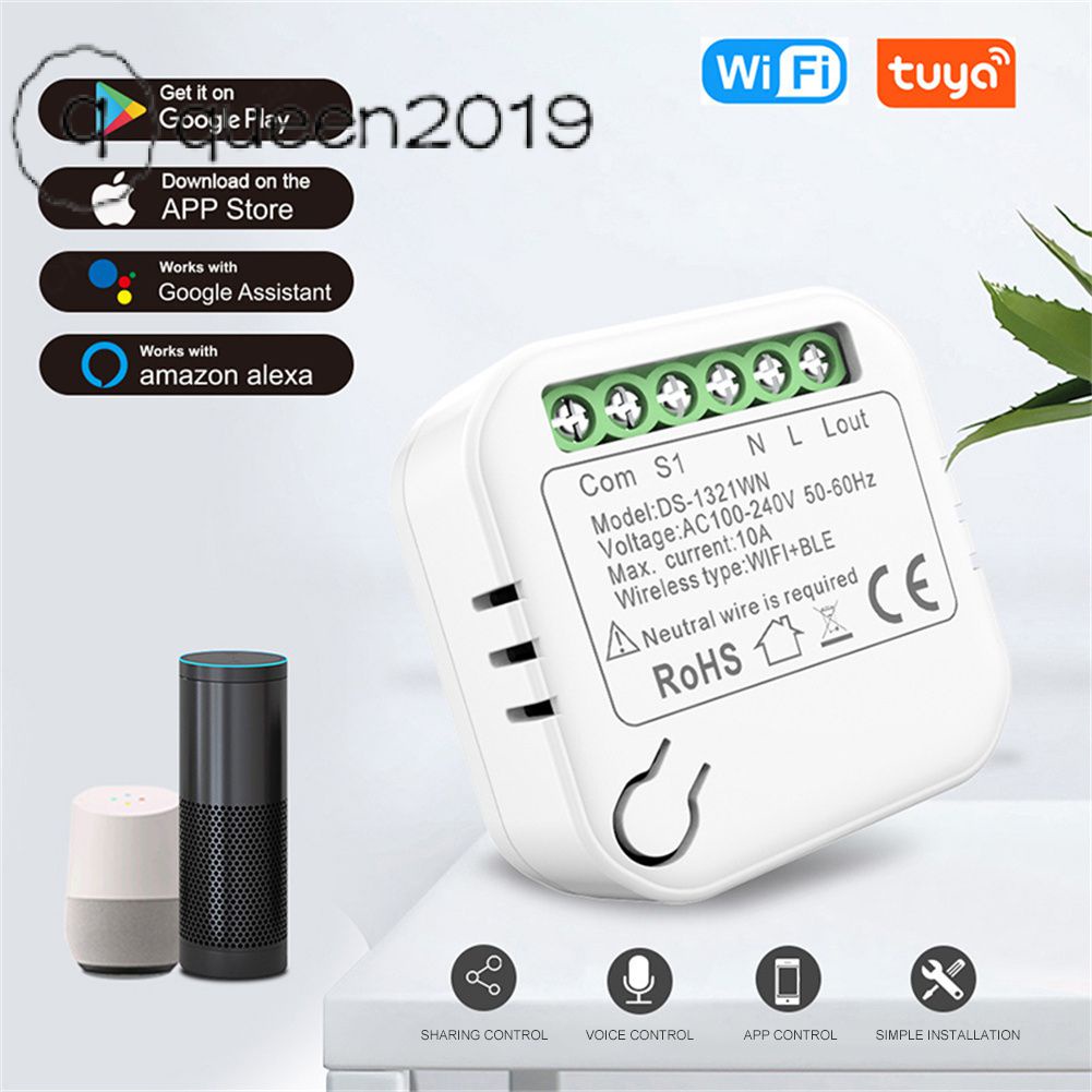Wifi Thông Minh Mô Đun Đơn Lửa Bằng Không Lửa Đa Năng Đồ Bộ Nhà Thông Minh Điều Khiển Từ Xa Công Tắc Định Thời Gian Bật-Tắt Thiết Bị Queen2019