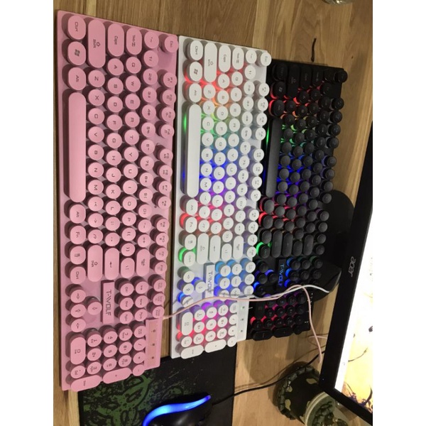 Bàn phím giả cơ led T80 plus , 7 màu led