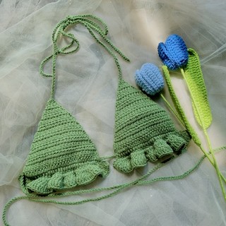 Bikini Bèo Nhún - Bralette Len Móc - xanhlanhes