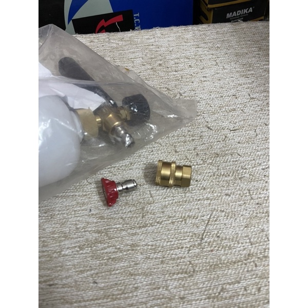 Đầu nối đồng hỗ trợ lắp bép phun hoặc bình bọt nối nhanh cho súng xịt xe mỏ vịt