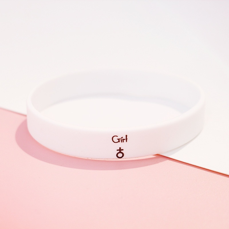Vòng Tay Cao Su Silicone Mặt Cao Su In Chữ Màu Trắng Và Đen Năng Động Cá Tính Cho Nam Và Nữ