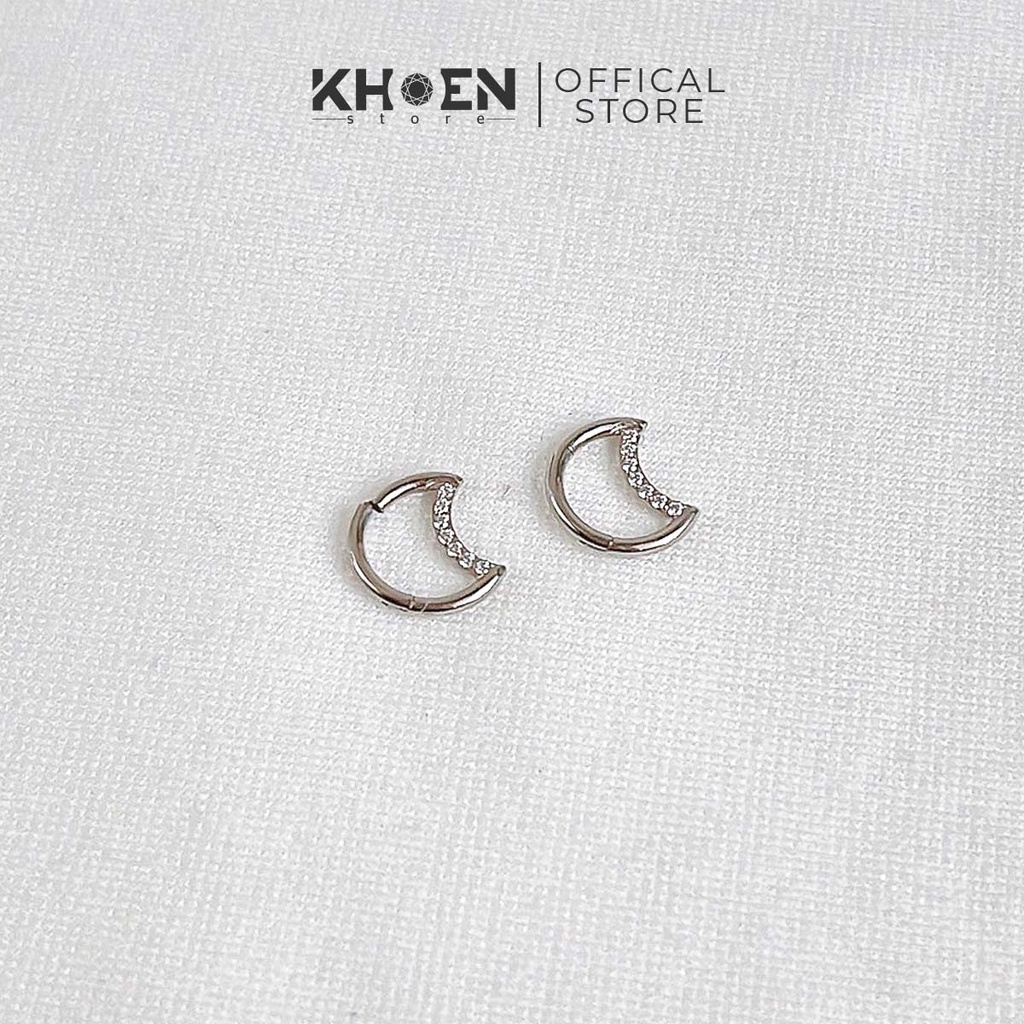 (1 Chiếc) Chiếc khuyên Mặt trăng Đá nút bật - Titanium G23 - Khoen Store