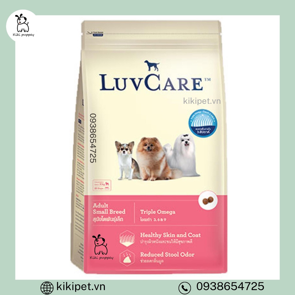 Thức ăn hạt cho chó Luvcare chăm sóc da lông cho chó trưởng thành giống nhỏ Luvcare Adult Small Breed Skin &Coat