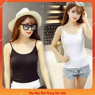 Áo 2 dây nữ trơn dáng ôm, áo hai dây nữ thun cotton