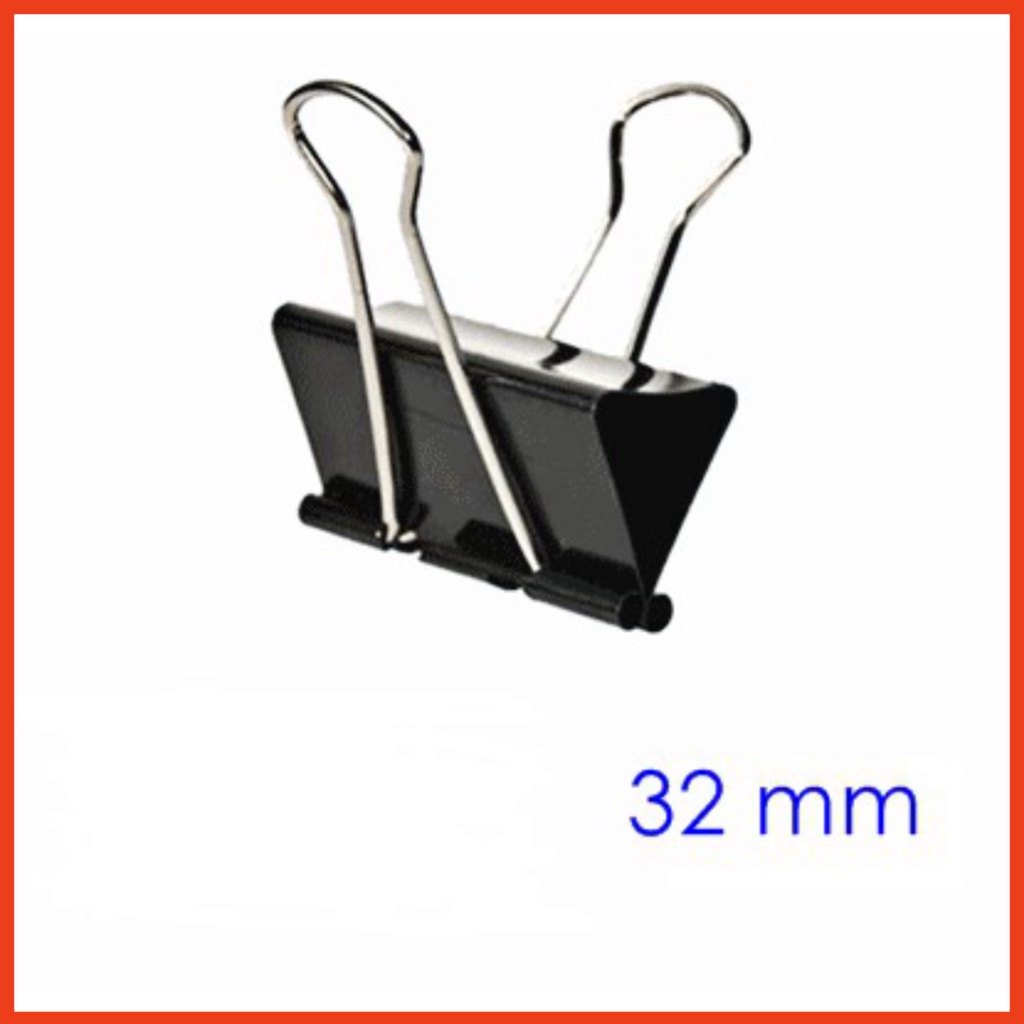 Kẹp bướm đen 32mm - Kẹp tài liệu size nhỡ ( Hộp 12 cái)