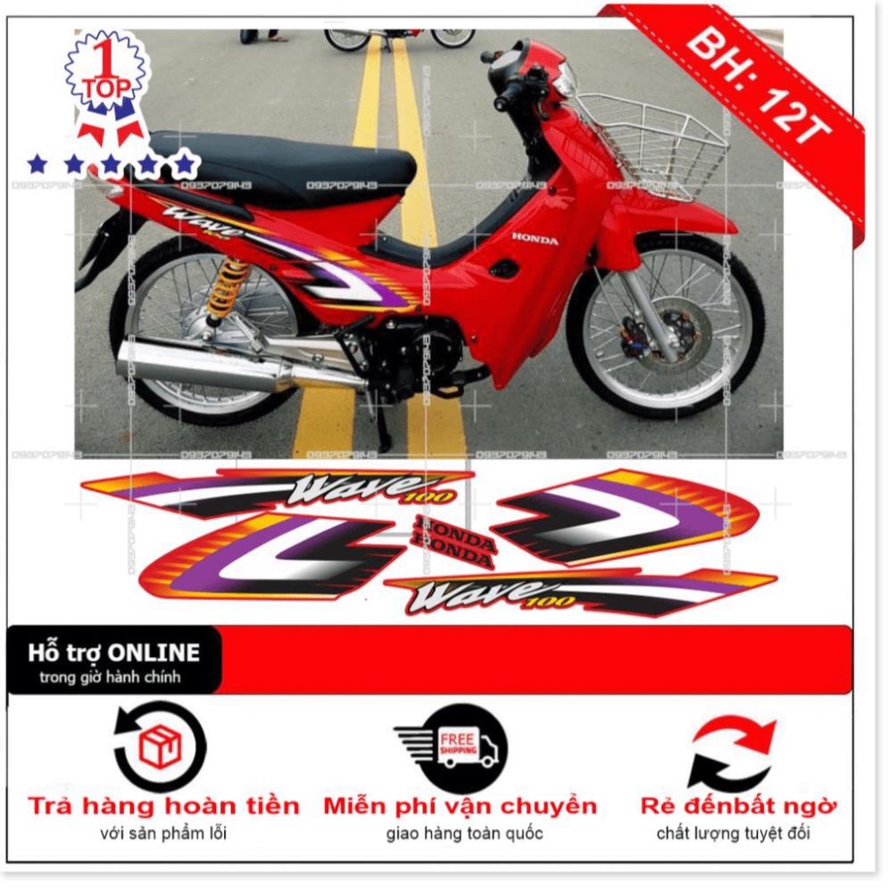 DECAL PVC 5 LỚP CHẤT LƯỢNG CAO Tem rời wave nhỏ đời đầu zin đỏ